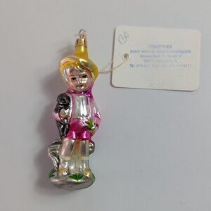 Vtg Christopher Radko Patrick's Bunny Christmas Ornament Hand Painted Glass